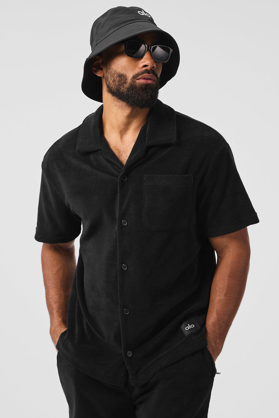 Coastal Terry Button Up - Black