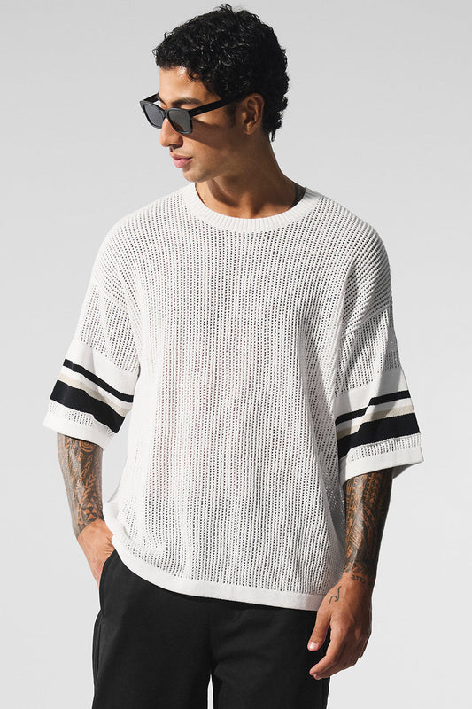 Open Knit Playoff Jersey - White/Bone