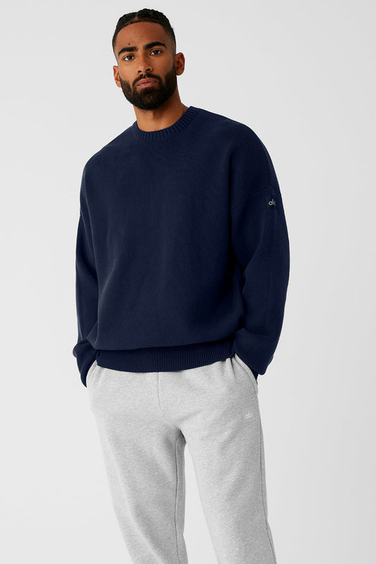 Scholar Crew Neck Sweater - Navy