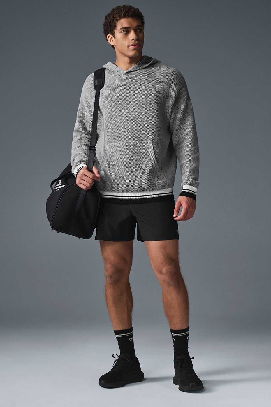 Sports Club Sweater Knit Hoodie - Athletic Heather Grey