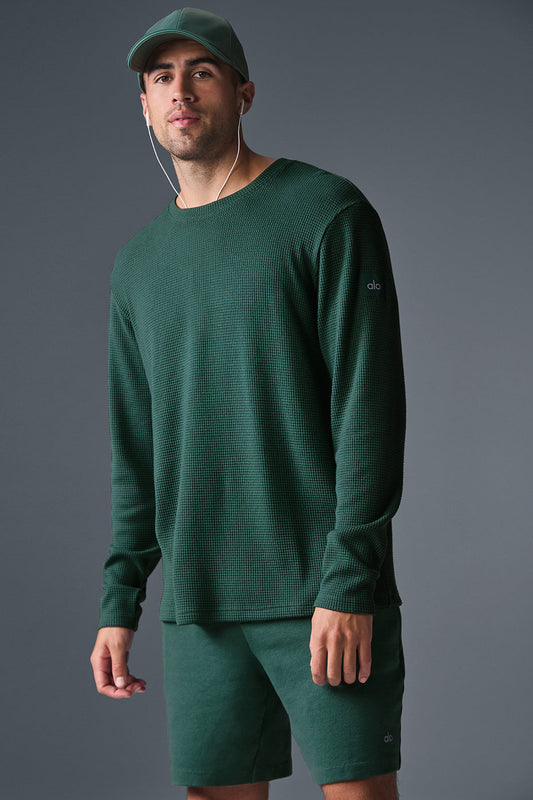 Elevate Waffle Long Sleeve Crew - Winter Ivy