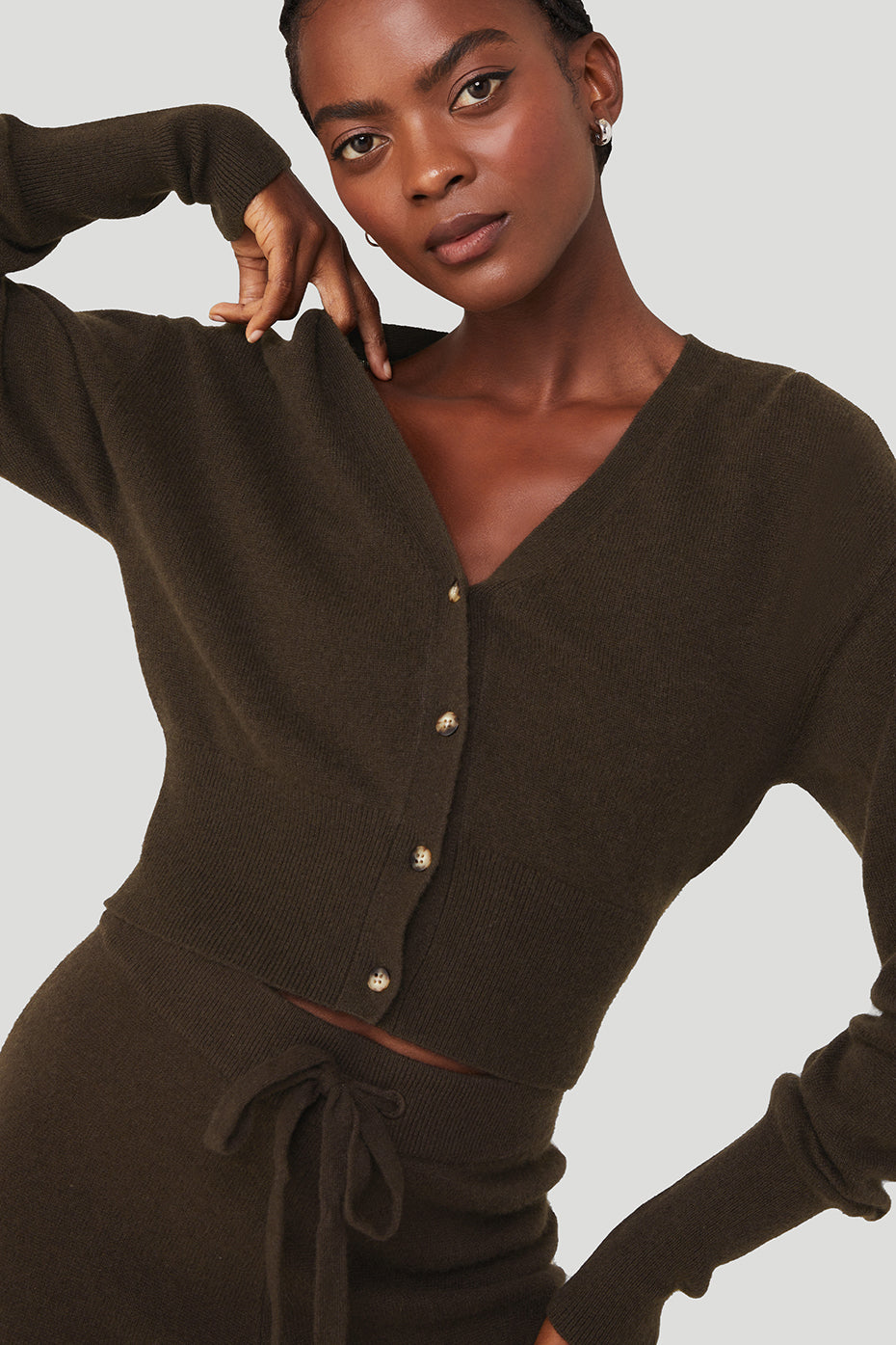 Cashmere Jet Set Cardigan - Espresso