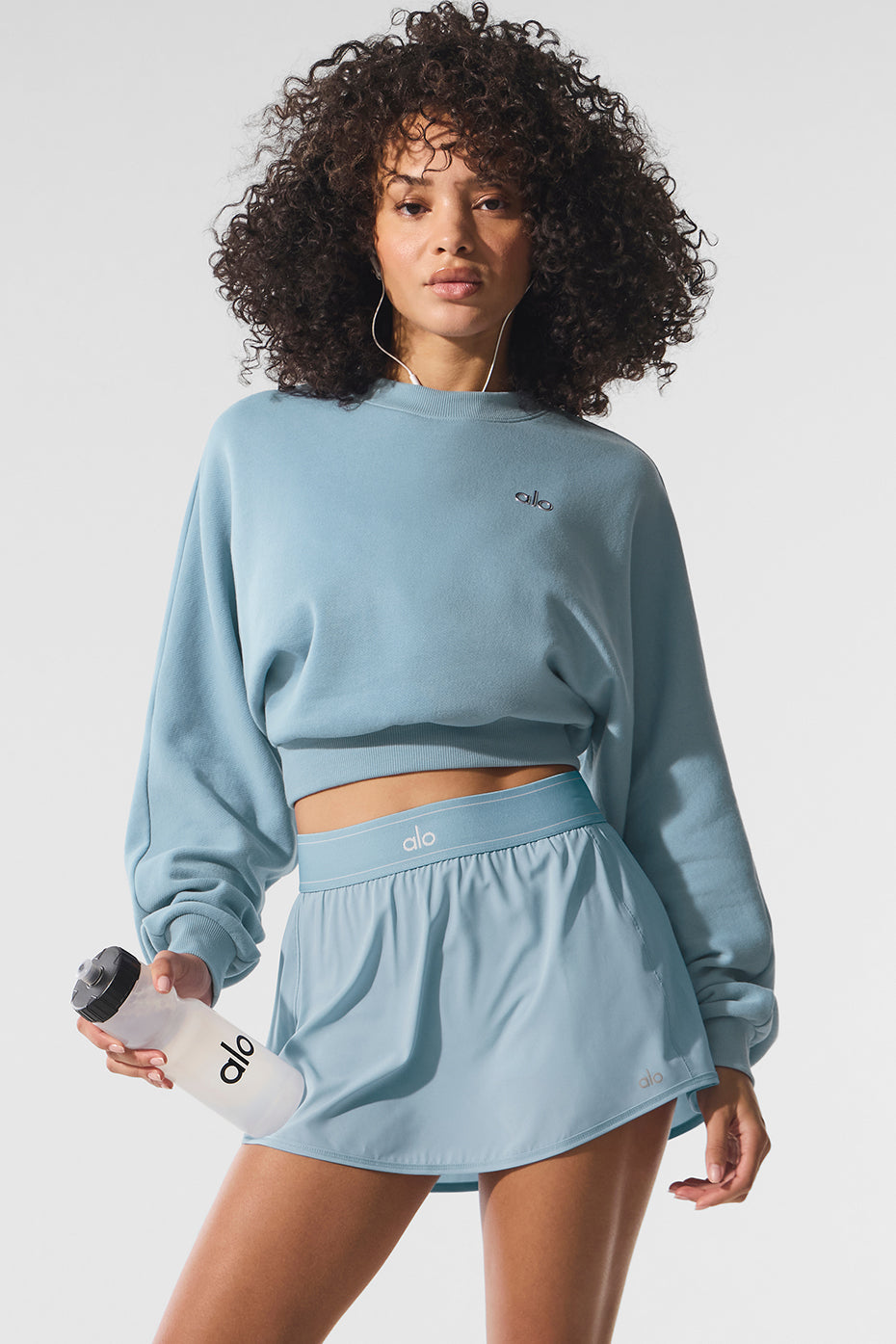 Cropped Accolade Crewneck - Celestial Blue