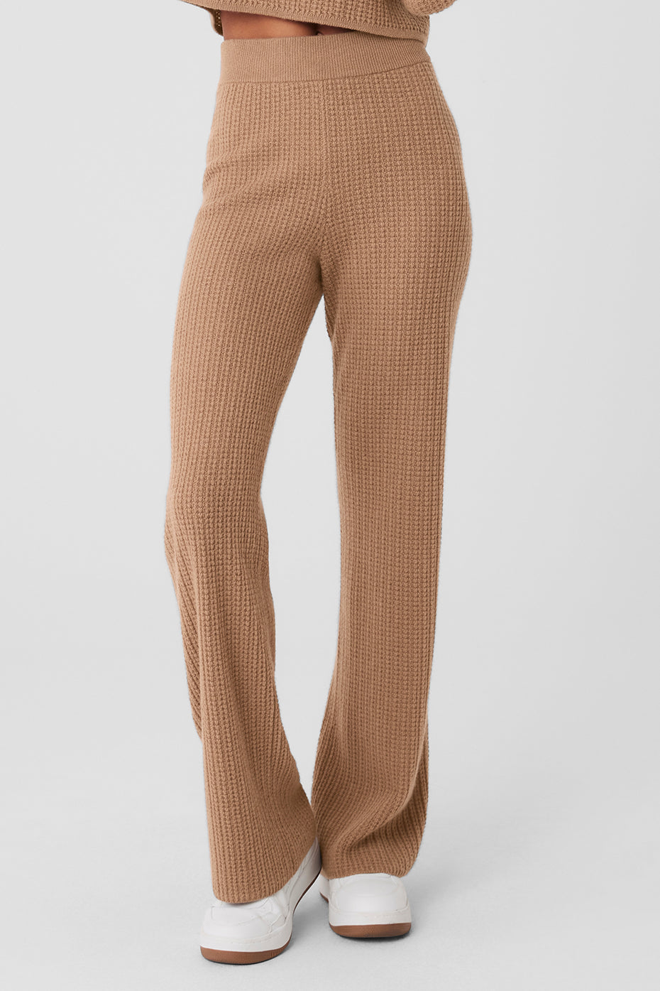 Cashmere High-Waist Plush Waffle Pant - Toasted Almond