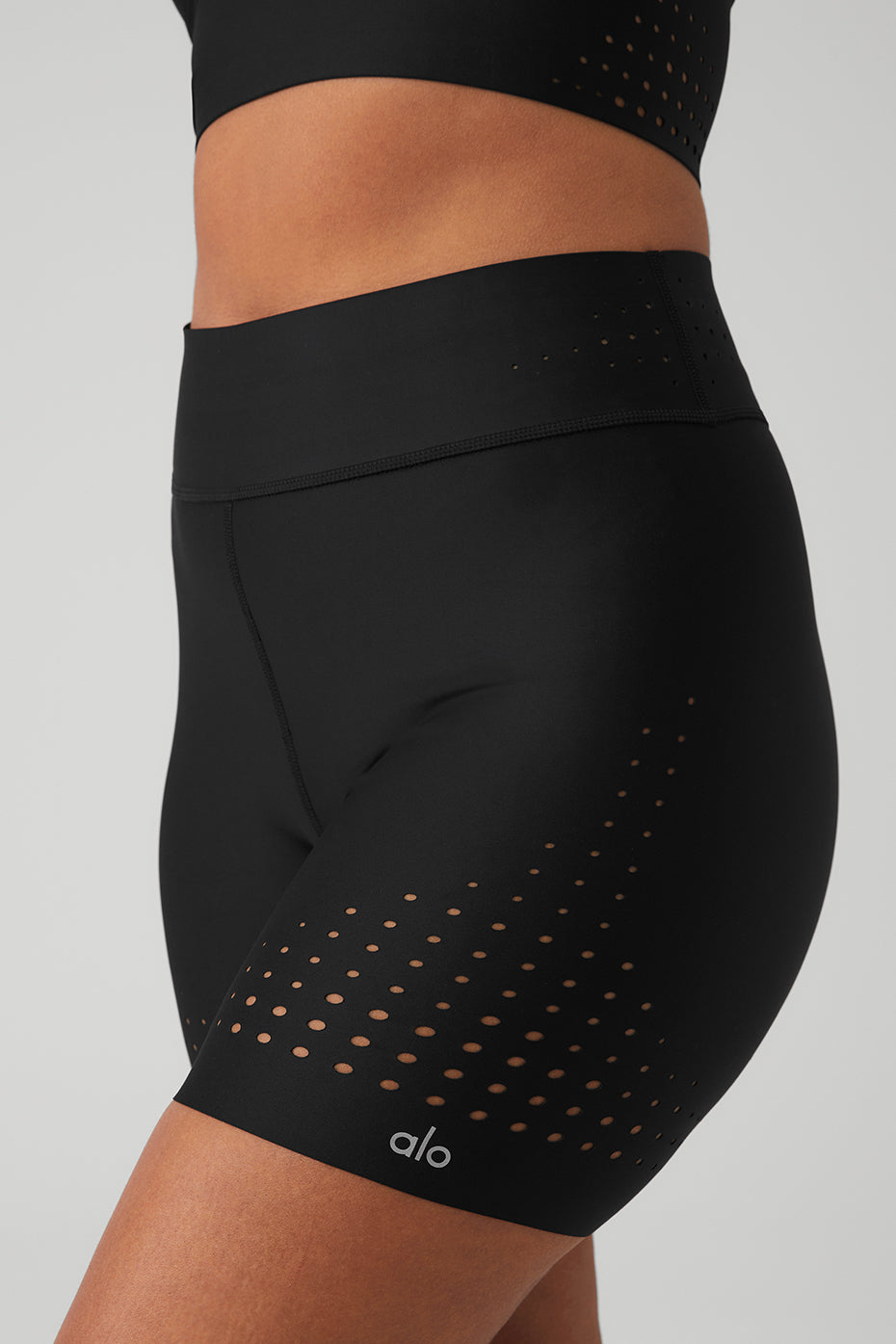 5" Airlift High-Waist Laser Cut Speedy Short - Black